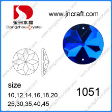 Polished Round Mirror Glass Flat Back Sew on Stones for Coats Deoration